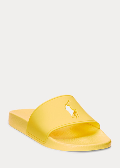 Yellow Ralph Lauren Big Pony Women's Slippers | 4105-CXBEI