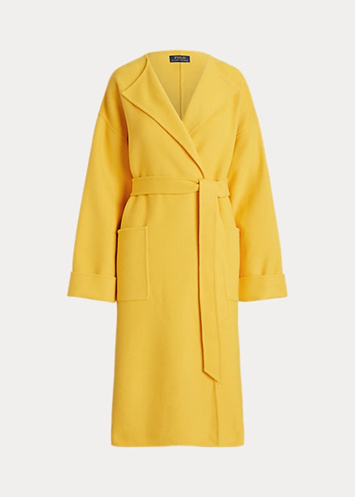 Yellow Ralph Lauren Double-Faced Wool-Blend Wrap Women's Coats | 0734-DYRAX