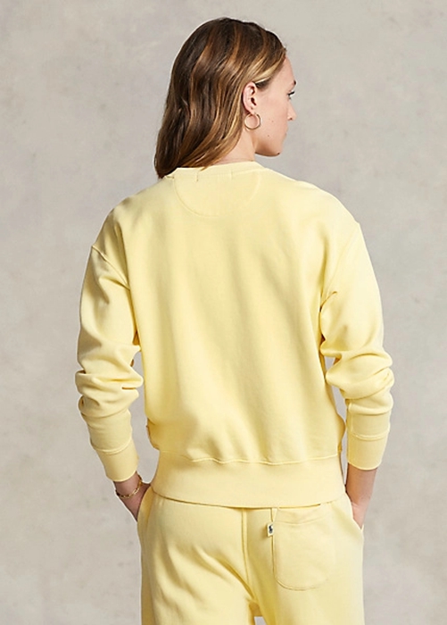Yellow Ralph Lauren Organic Cotton Crewneck Women's Sweatshirts | 4567-IWURS