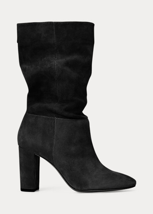 Black Ralph Lauren Artizan Suede Women's Boots | 4875-IKPLV