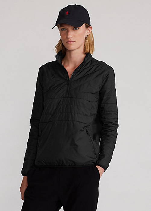 Black Ralph Lauren Hybrid Quarter-Zip Women's Sweatshirts | 6270-UVJRS