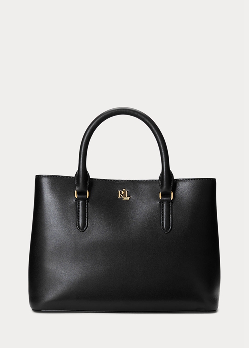 Black Ralph Lauren Leather Small Marcy Women's Satchel Bags | 0852-UBJZW