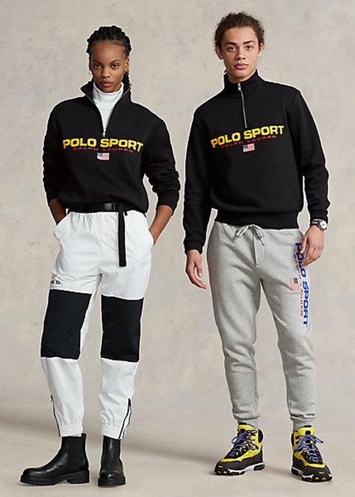 Black Ralph Lauren Polo Sport Fleece Women's Sweatshirts | 9153-CQBVT
