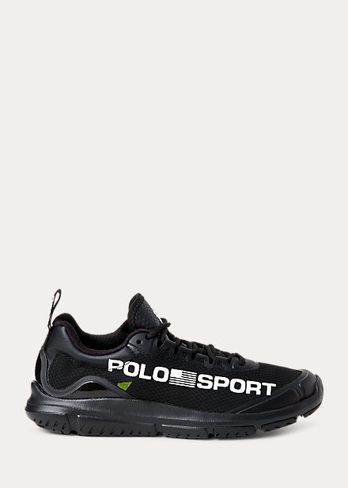 Black Ralph Lauren Polo Sport Tech Racer Women's Sneakers | 0936-SOHID