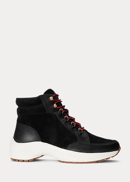 Black Ralph Lauren Rylee Suede & Leather High-Top Women's Sneakers | 3029-ICETP