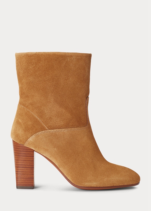 Brown Ralph Lauren Brindley Suede Women's Boots | 7520-ISCRV