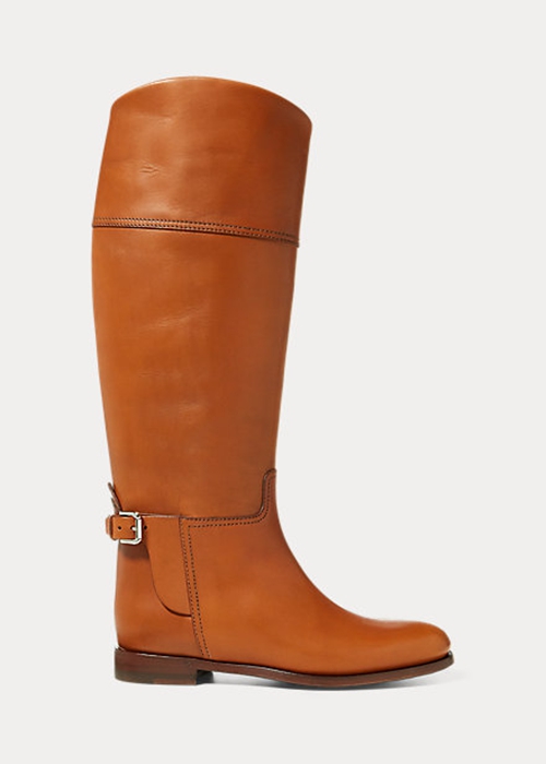 Brown Ralph Lauren Sallen Calfskin Riding Women's Boots | 2819-VSHMT