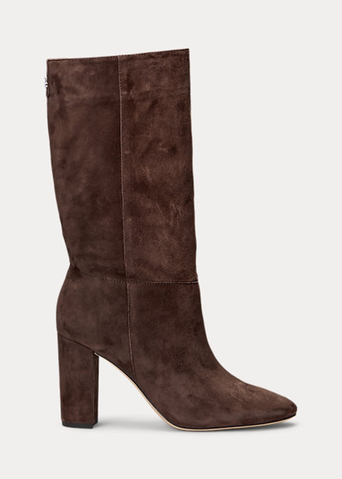 Chocolate Ralph Lauren Artizan Suede Women's Boots | 5370-GJYIC