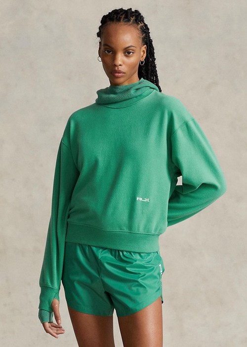 Green Ralph Lauren Fleece Crewneck Women's Sweatshirts | 6748-HJUPV