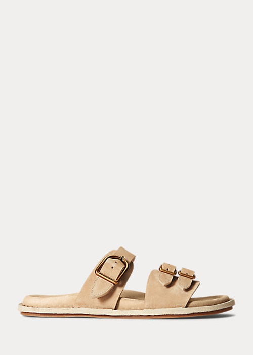 Grey Ralph Lauren Ezra Calfskin Suede Women's Sandals | 7638-QSCFD