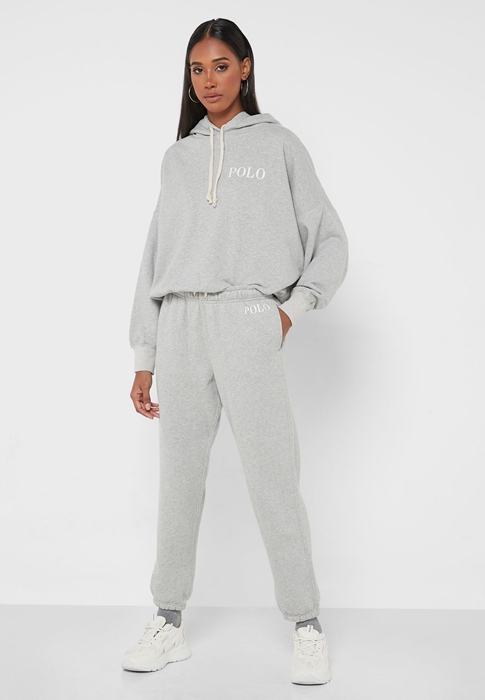 Grey Ralph Lauren High Waist Women's Sweatpants | 7832-JMNXB