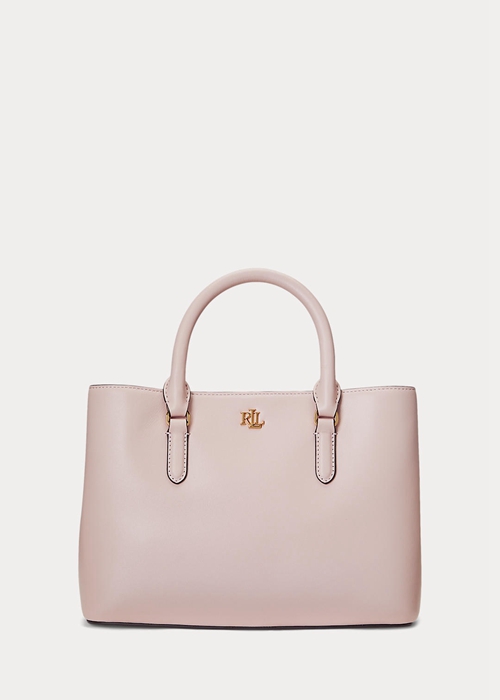 Light Pink Ralph Lauren Leather Small Marcy Women's Satchel Bags | 1497-ZTBVQ
