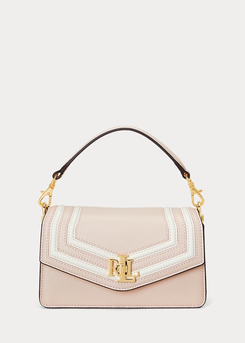 Light Pink/Vanilla Ralph Lauren Nappa Leather Small Tayler Women's Crossbody Bags | 0579-VSUNW