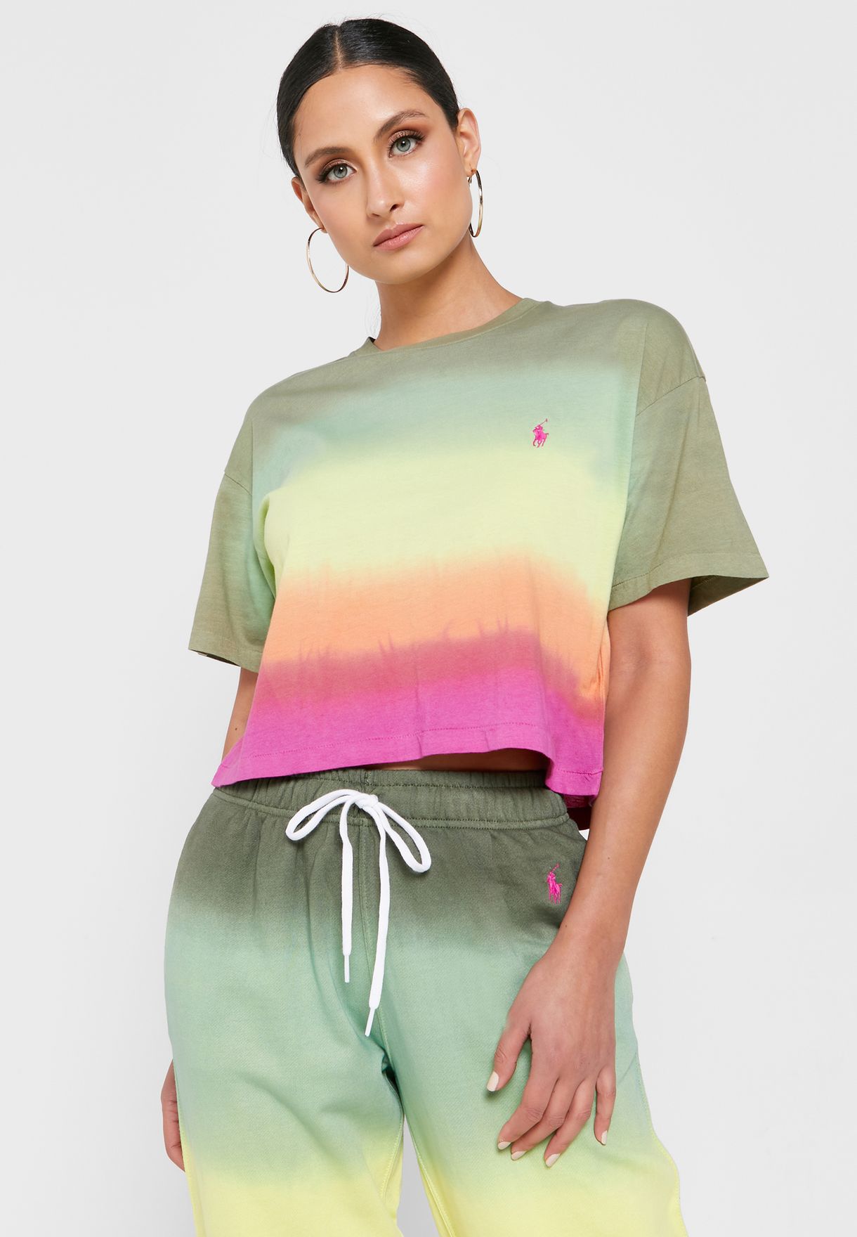 Multicolor Ralph Lauren Crew Neck Graphic Women's T Shirts | 5748-QYEIK