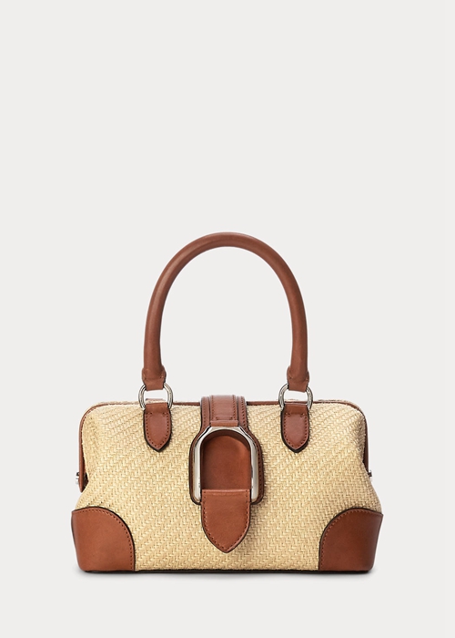 Natural Ralph Lauren Raffia Welington Mini Women's Handbag | 2057-WSKOZ
