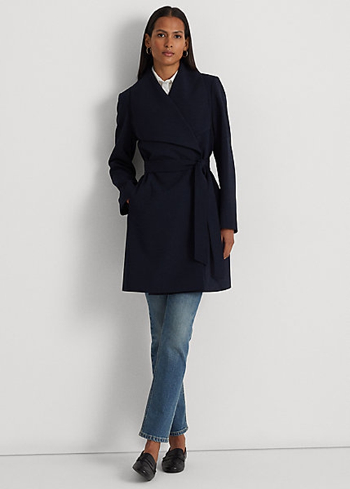Navy Ralph Lauren Crepe Wrap Women's Coats | 3781-COZNS