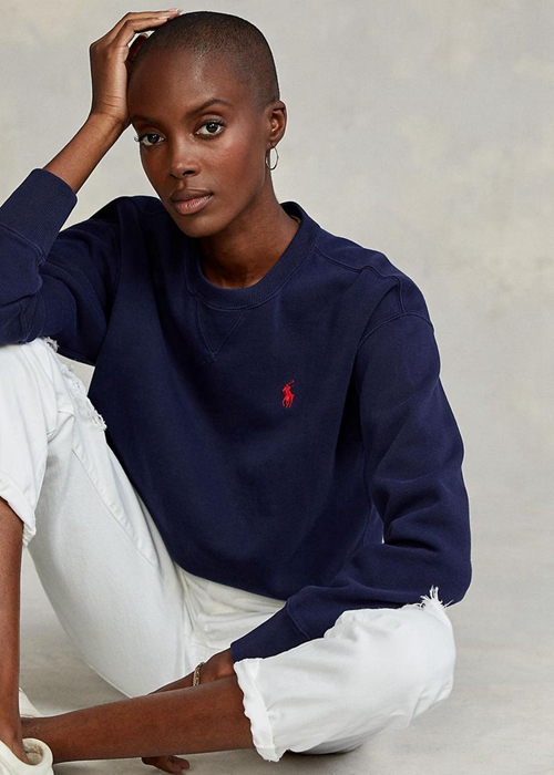Navy Ralph Lauren Fleece Pullover Women's Sweatshirts | 8951-GCDYI