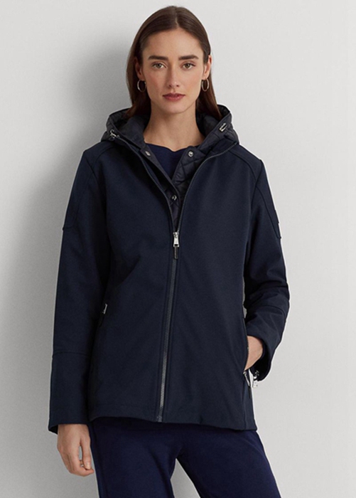Navy Ralph Lauren Hooded Women's Jackets | 3782-XBWDF