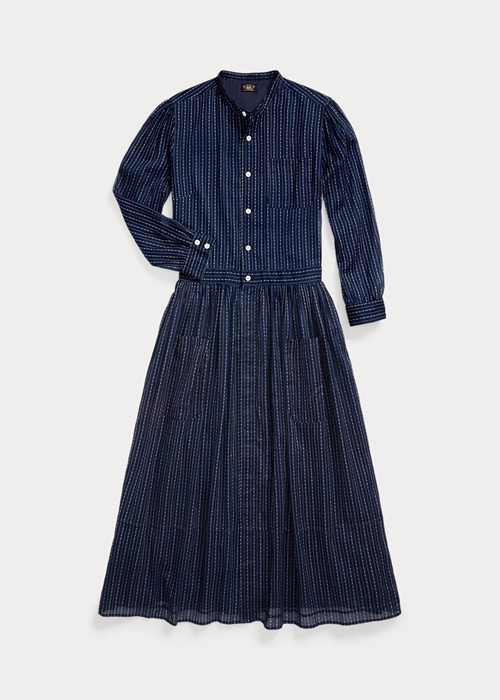 Navy Ralph Lauren Indigo Cotton Voiledress Women's Dress | 0629-VENST