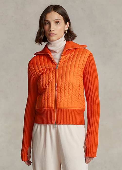 Orange Ralph Lauren Hybrid Funnelneck Women's Jackets | 9561-VPGSC