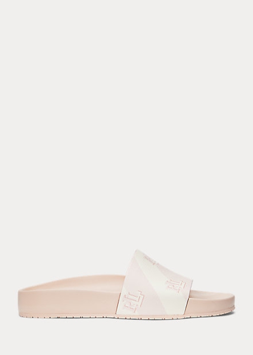 Pink Ralph Lauren Audrina Logo Faux-Leather Women's Sandals | 1025-TZPVH