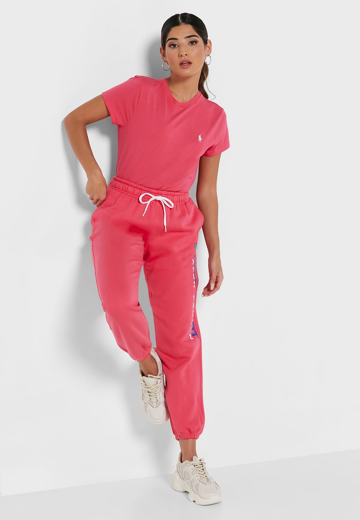 Pink Ralph Lauren High Waist Ankle Women's Sweatpants | 8260-QCZWV