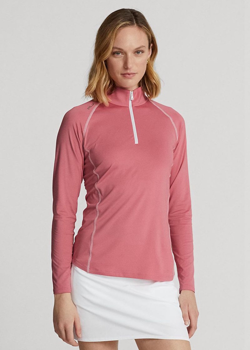 Pink Ralph Lauren Jersey Quarter-zip Pullover Women's Sweatshirts | 2875-YVZQO