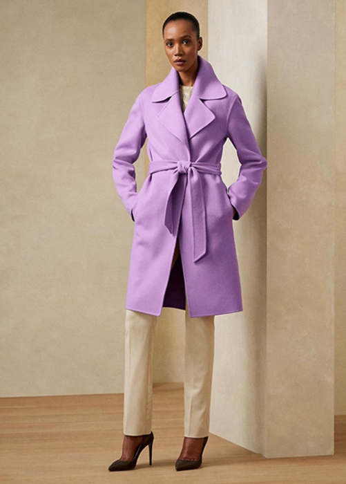 Purple Ralph Lauren Cameo Wool-cashmere Wrap Women's Coats | 6981-PARVK