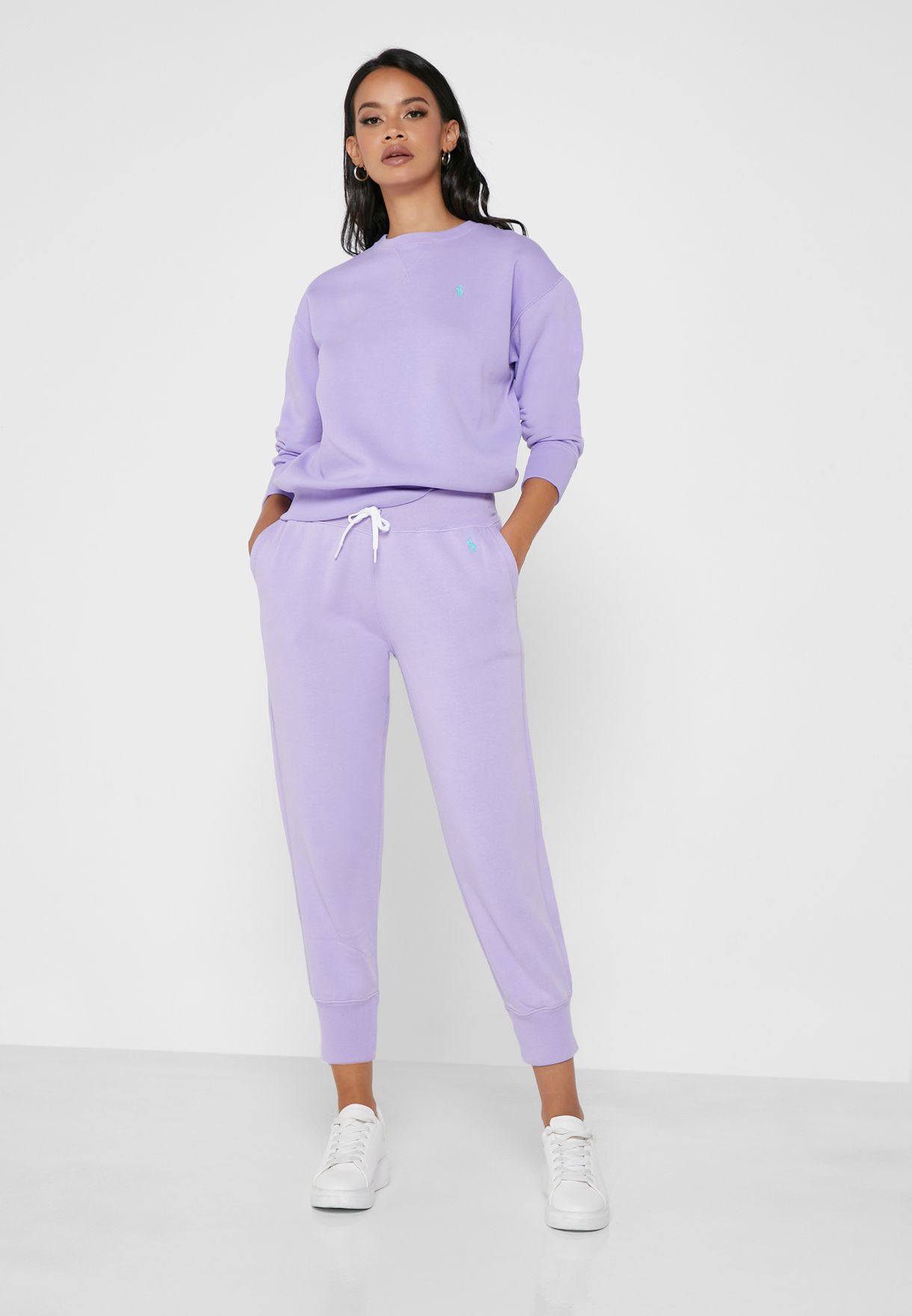 Purple Ralph Lauren Wide Leg Women's Sweatpants | 0841-GJWFT