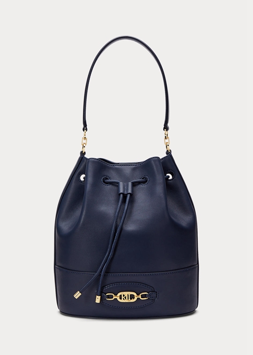 Refined Navy Ralph Lauren Leather Large Andie Women's Handbag | 9270-RXIAT