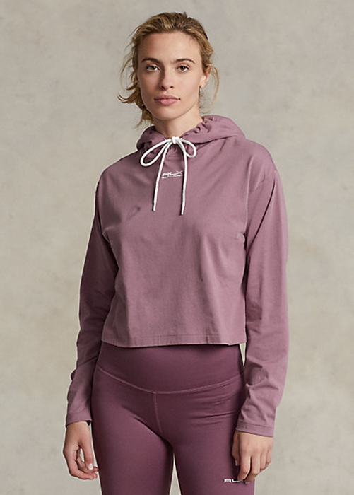 Rose Ralph Lauren Cropped Cotton Jersey Women's Sweatshirts | 4869-RCUHO