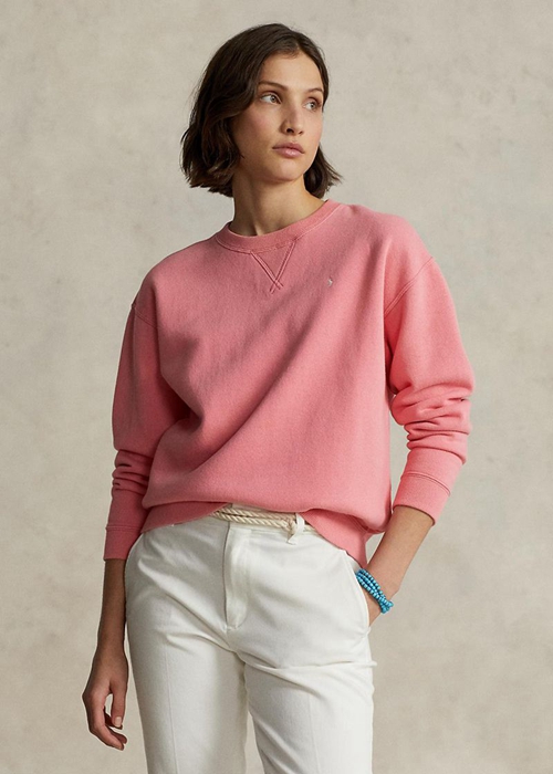 Rose Ralph Lauren Fleece Crewneck Pullover Women's Sweatshirts | 3075-DYAHZ