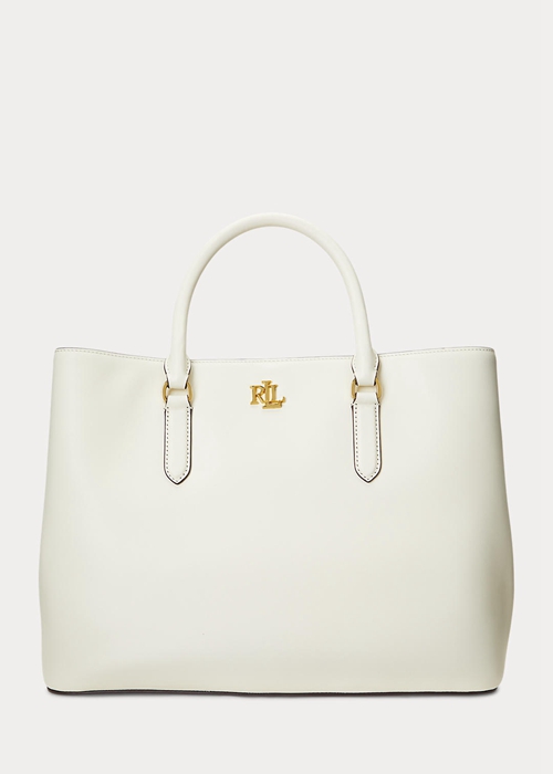 Vanilla Ralph Lauren Leather Large Marcy Women's Satchel Bags | 8075-OVWSM