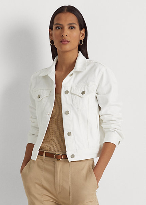 White Ralph Lauren Denim Trucker Women's Jackets | 8473-EZHAF