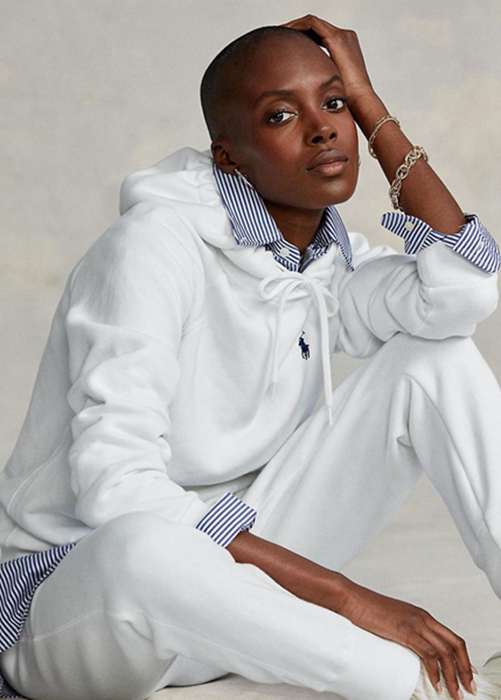White Ralph Lauren Fleece Pullover Women's Hoodie | 6084-UBSKZ